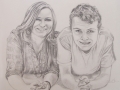 Portrait of brother and sister, from two separate photographs