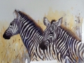 Watercolour study of two zebras - Masai Mara
