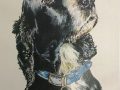 Watercolour painting of Caspar the dog